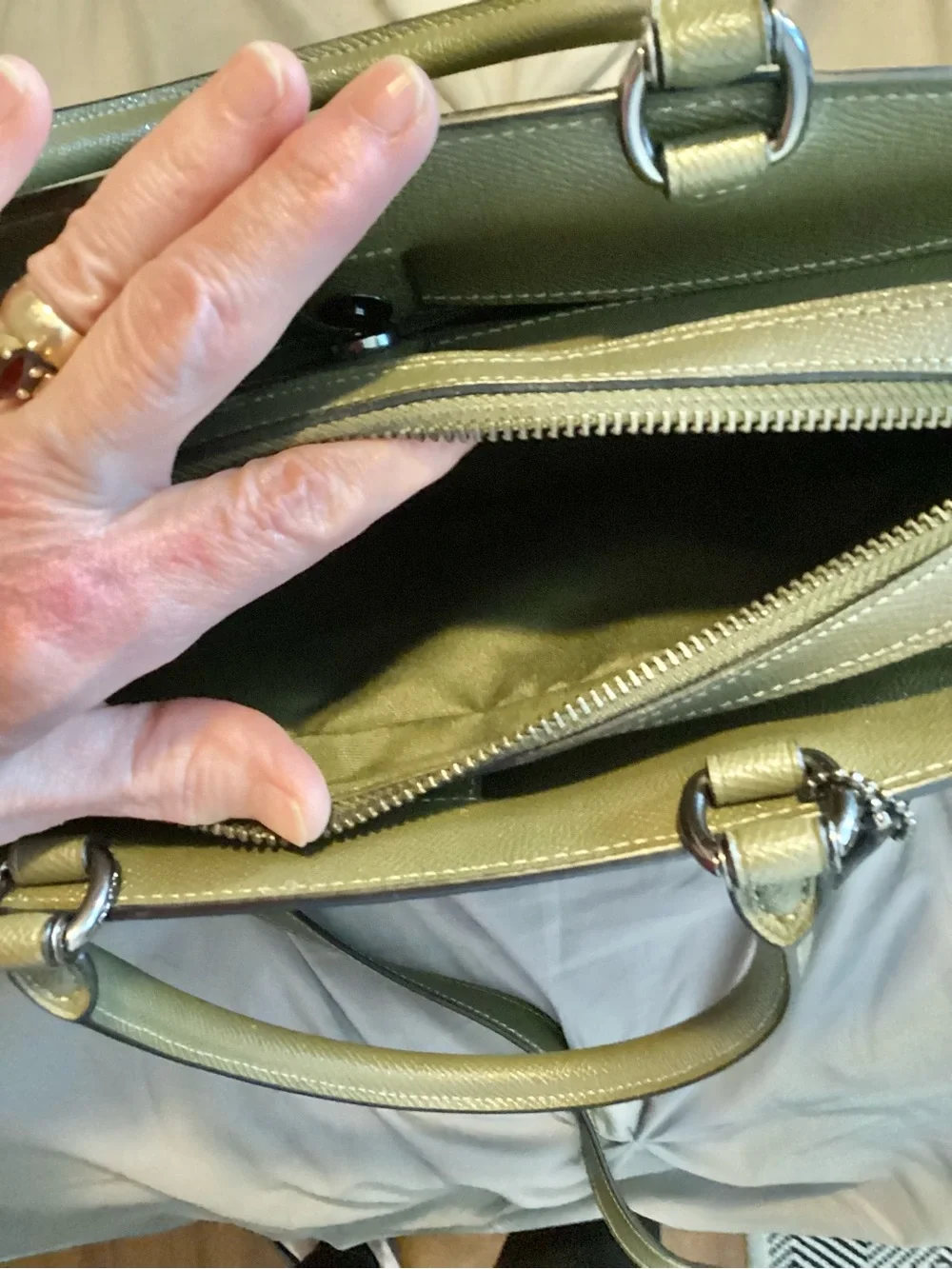 Coach kelp Lillie Carryall Satchel purse